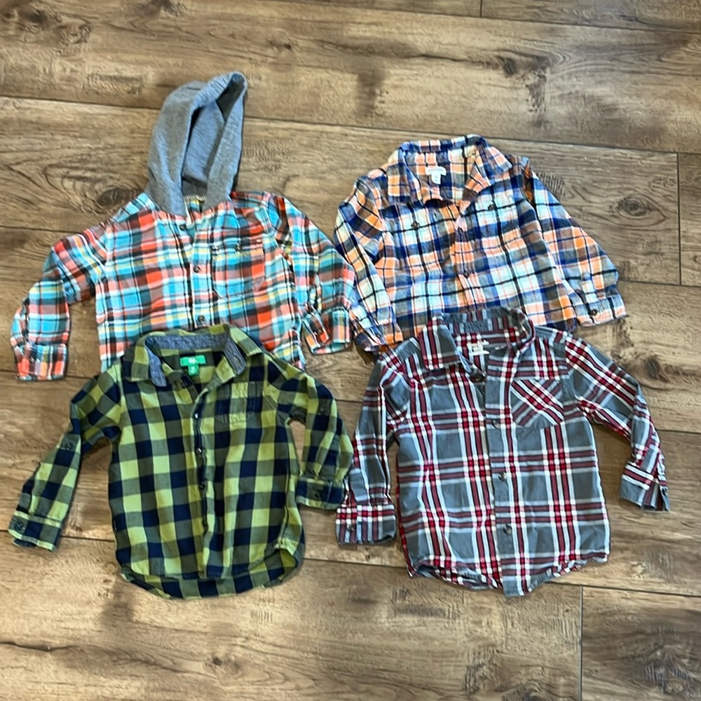Lot of 4 Toddler Button-down Shirts | 2T